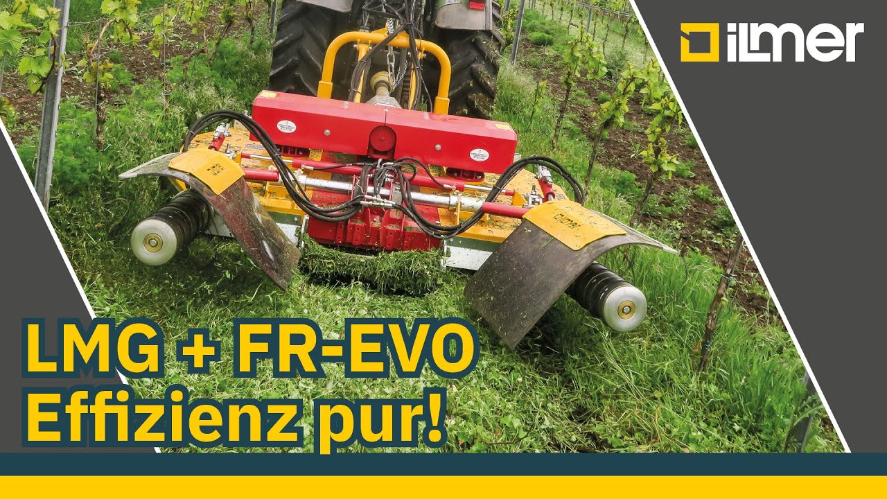 Ilmer LMG klepelmaaier aan het werk tussen de rijen