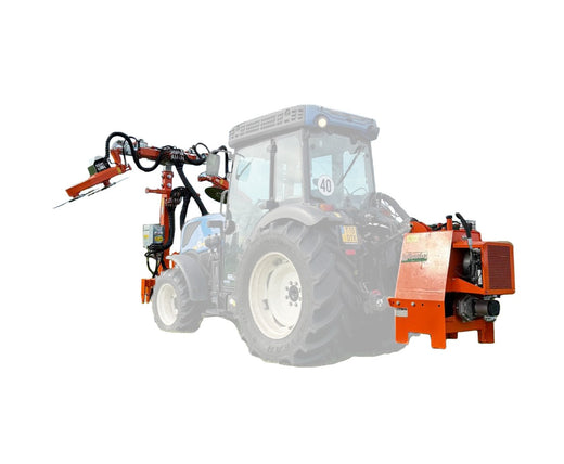 Rinieri ORD-Top koppensnoeier met eigen hydraulisch systeem achter op de tractor